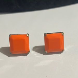 Cute orange square earrings